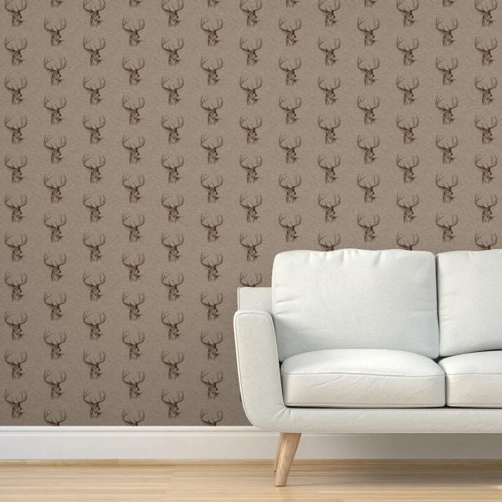 Bucks On Linen Peel and Stick Wallpaper - Mocha product