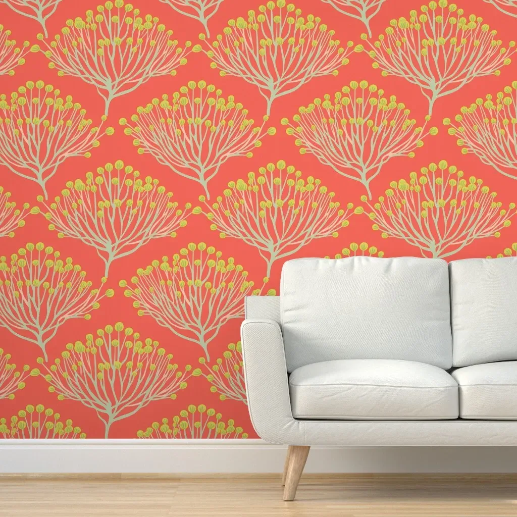 Bud Ballet Peel and Stick Wallpaper - Yellow Green product