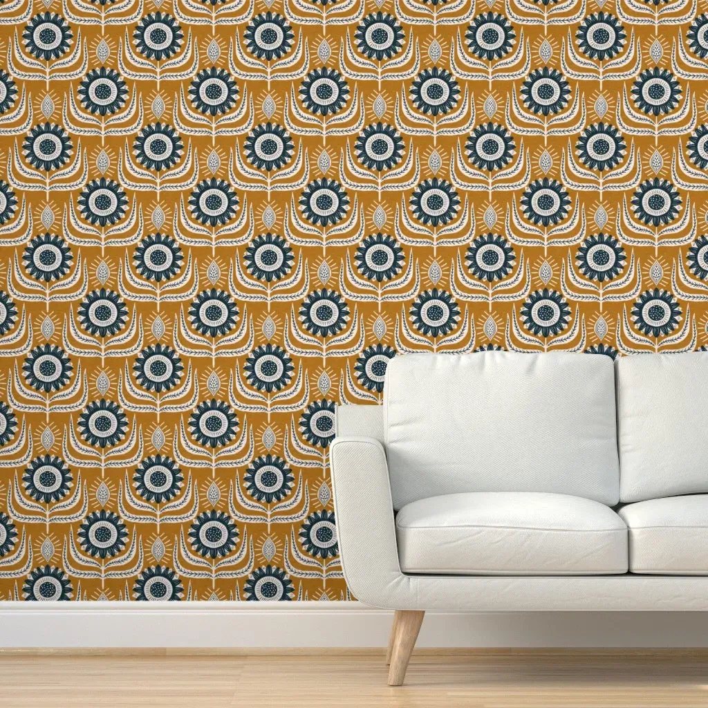 Buela Small Peel and Stick Wallpaper - Burnt Orange product