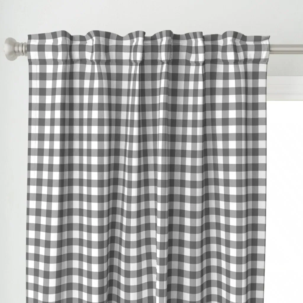 Buffalo Check Curtain Panel - Gray alternate view