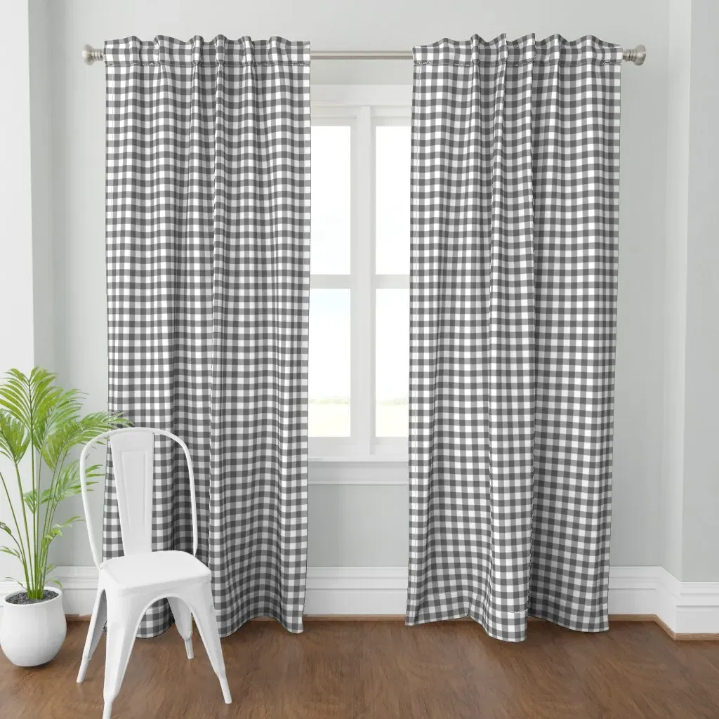 Buffalo Check Curtain Panel - Gray product