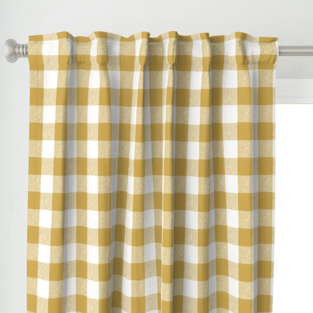 Buffalo Check Curtain Panel - Mustard Yellow alternate view