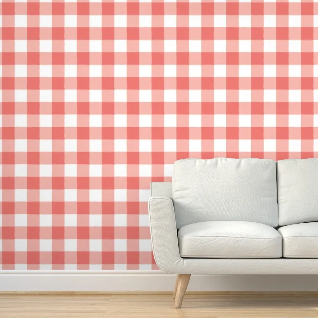 Buffalo Check Gingham Peel and Stick Wallpaper - Coral product