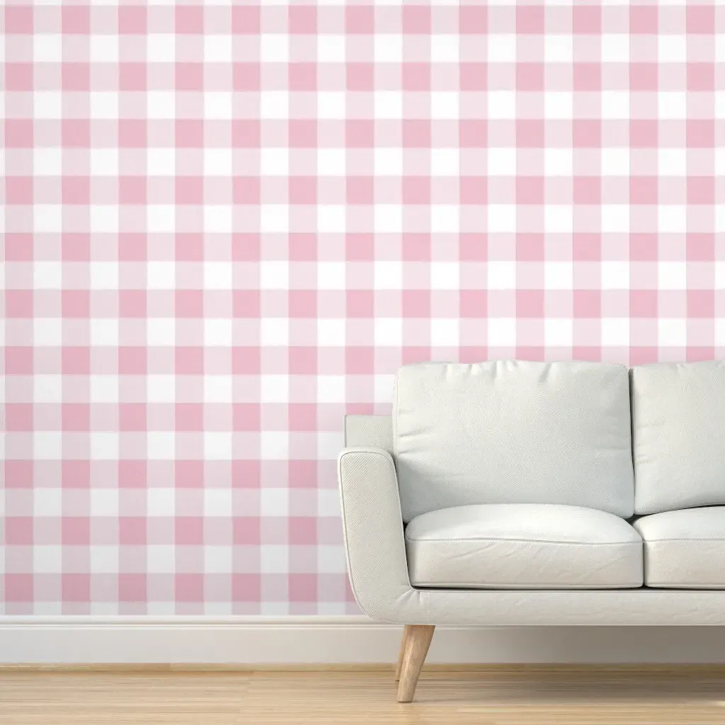 Buffalo Check Gingham Peel and Stick Wallpaper - Pink, White product
