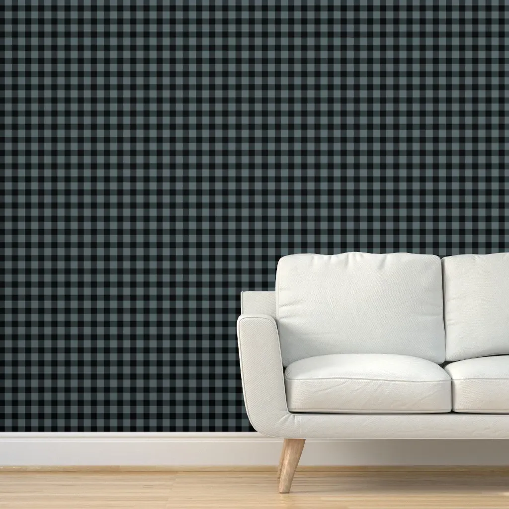 Buffalo Check Peel and Stick Wallpaper - Dark Teal, Black product