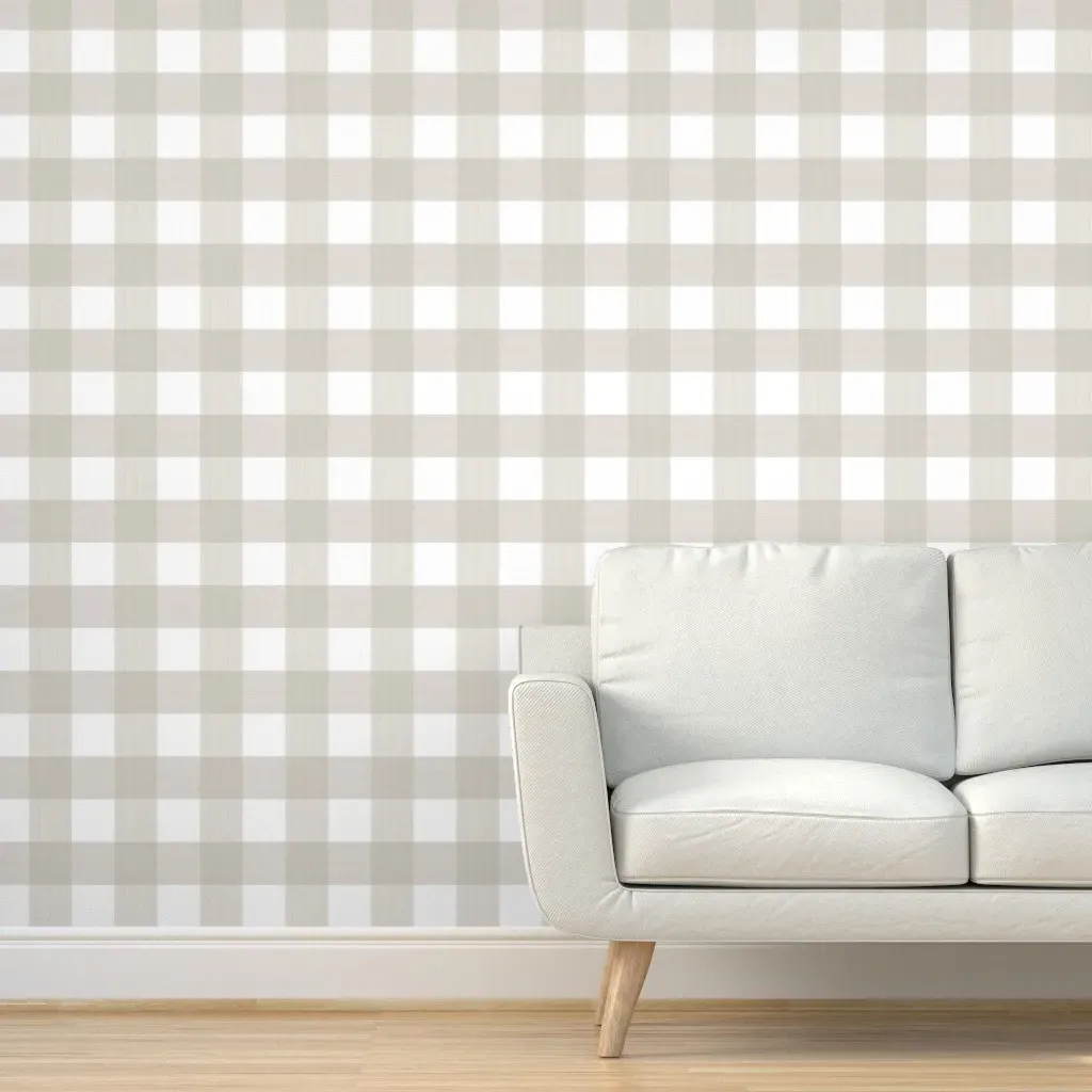 Buffalo Plaid Peel and Stick Wallpaper - Gray, White product