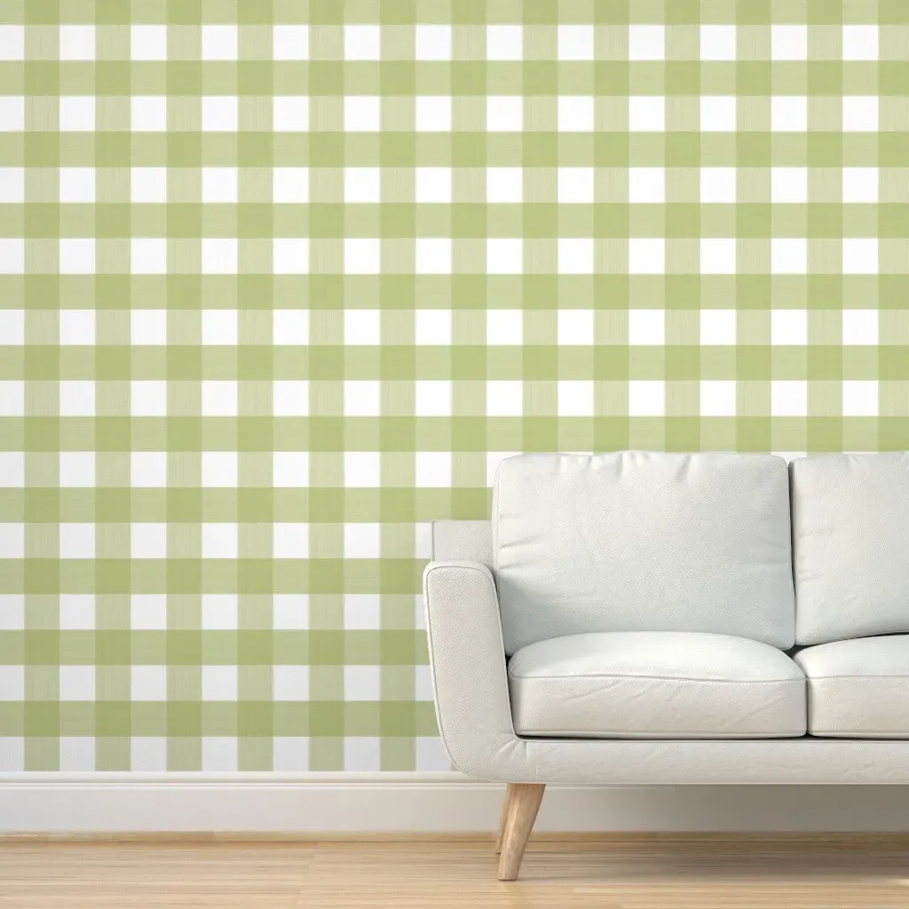Buffalo Plaid Peel and Stick Wallpaper - Sage Green product
