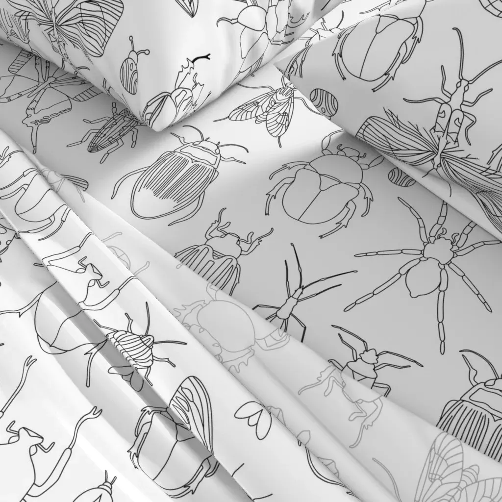 Bugs Coloring In Design Twin XL Sheet Set - Black alternate view