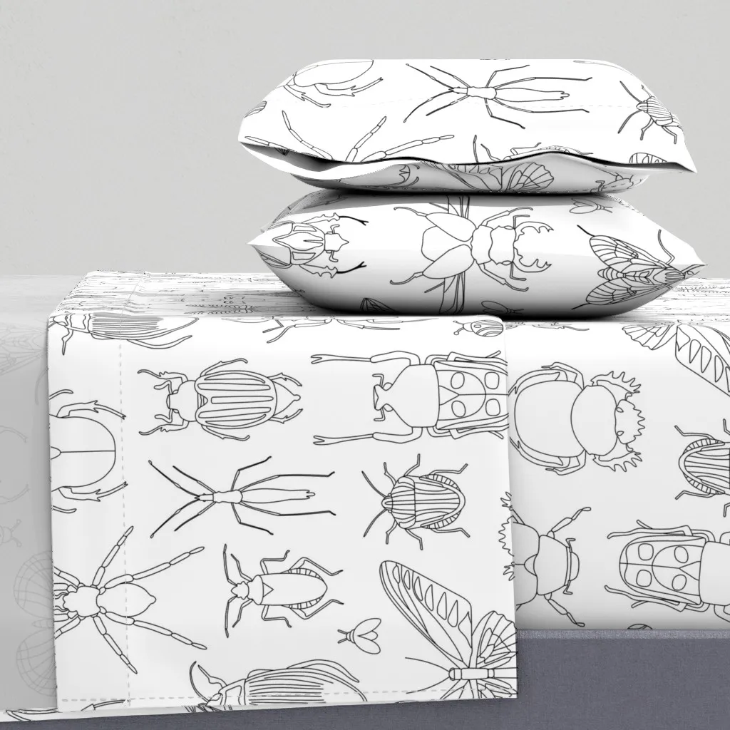 Bugs Coloring In Design Twin XL Sheet Set - Black product