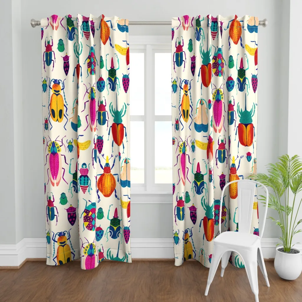 Bugs-Jumbo Curtain Panel - Orange, Cream product