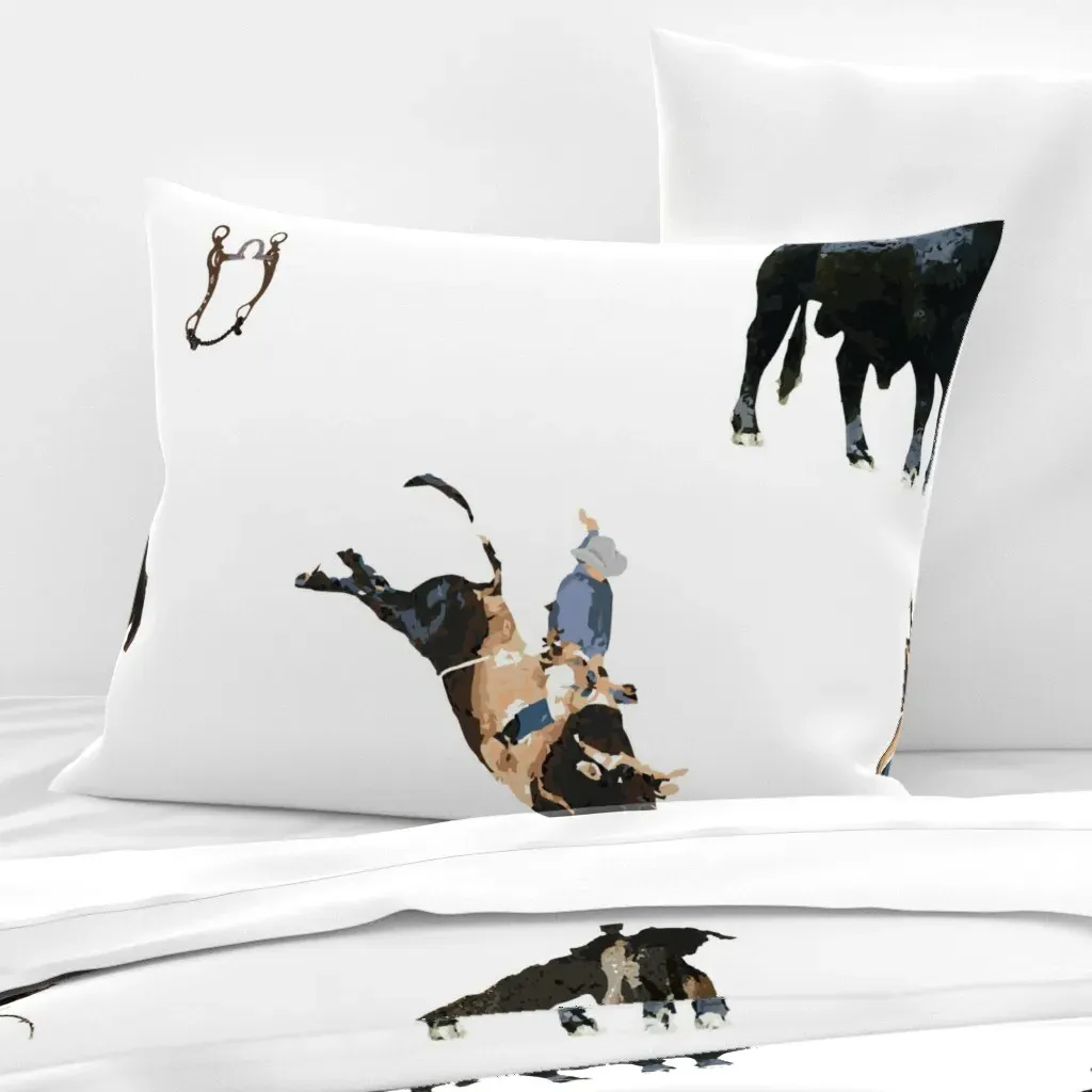 Bulls & Broncs Standard Knife Edge Pillow - Brown, Cotton Sateen product
