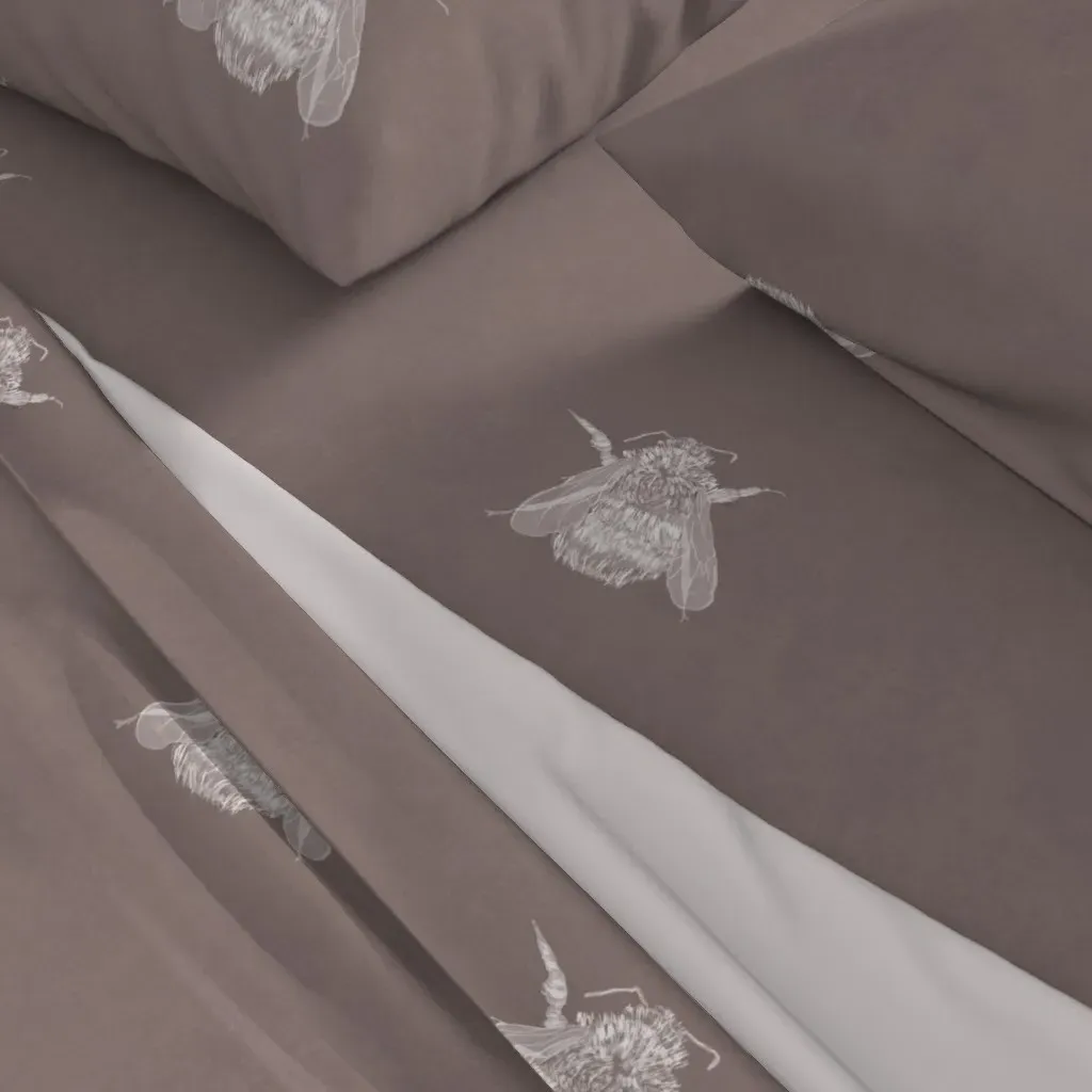 Bumblebee Monochrome Queen Sheet Set - Beige alternate view