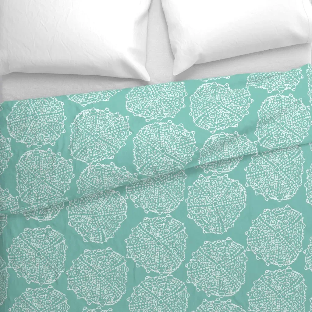 Bumpy Sea Urchin Sea Glass Duvet Cover - White alternate view