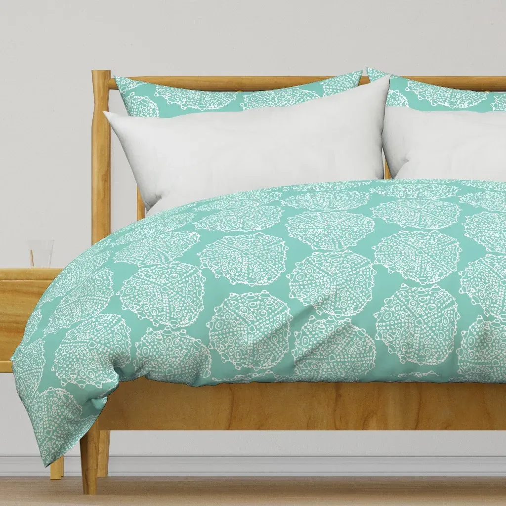 Bumpy Sea Urchin Sea Glass Duvet Cover - White product