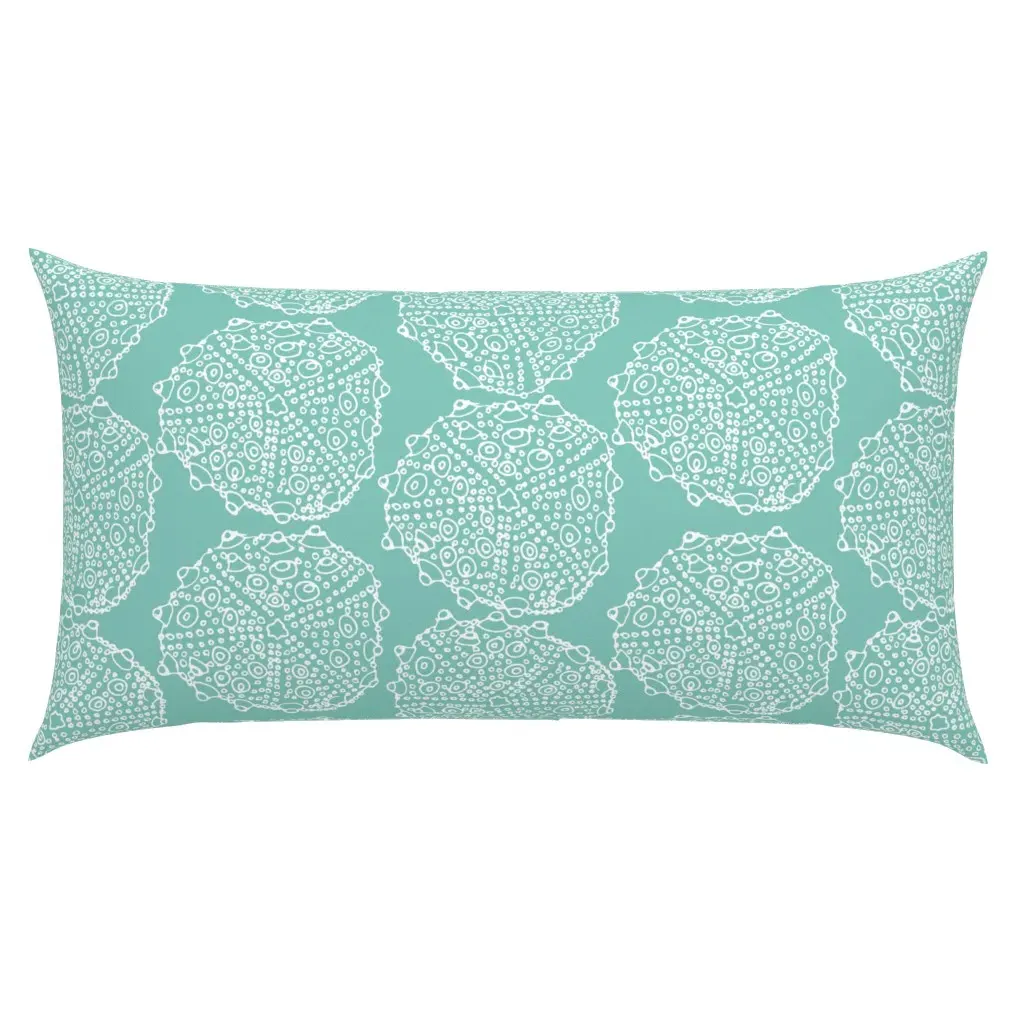 Bumpy Sea Urchin Sea Glass King Pillow Sham - Green, White product
