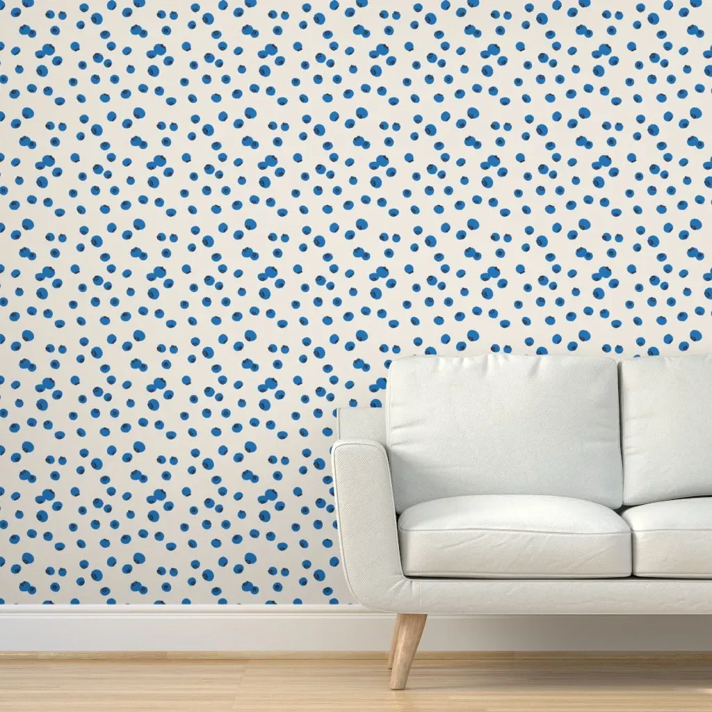 Buncha Blueberries Peel and Stick Wallpaper - Blue product