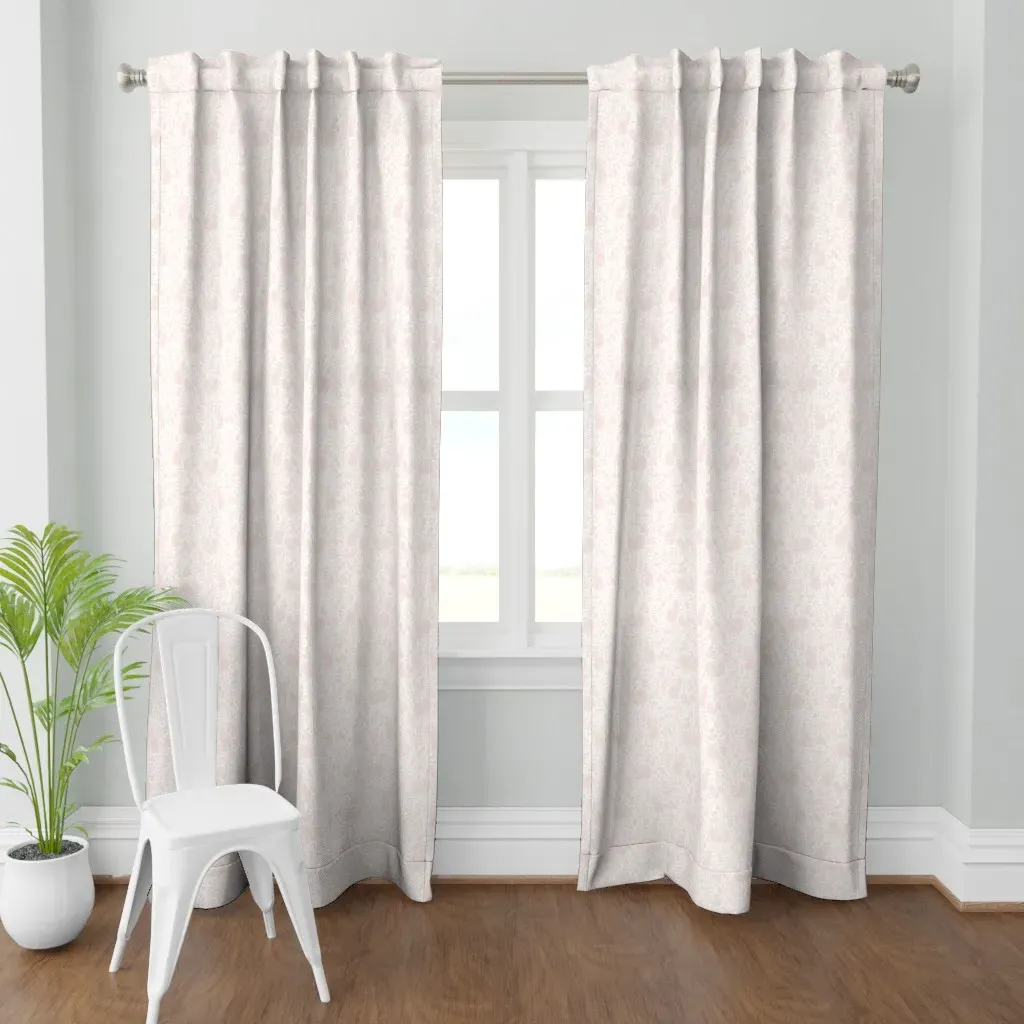 Bunnies In Thistle Lotus Curtain Panel - Blush Pink product