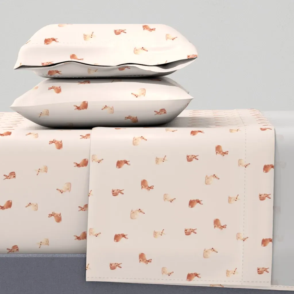 Bunnies Scattered Queen Sheet Set - Blush Pink product