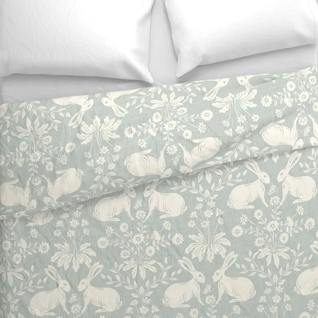 Bunny Botanica Large Duvet Cover - Off-White alternate view