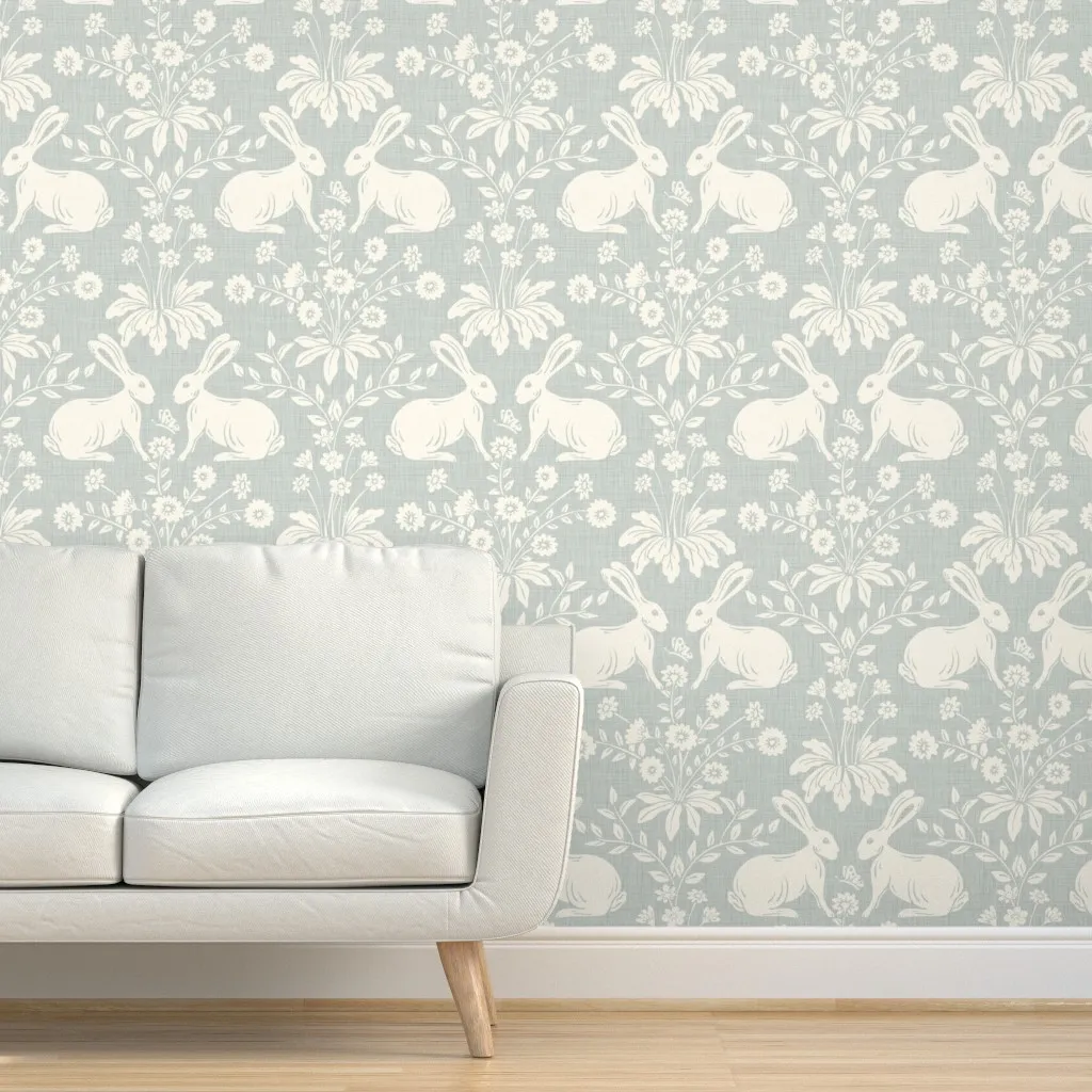 Bunny Botanica Peel and Stick Wallpaper - Off-White, Linen product