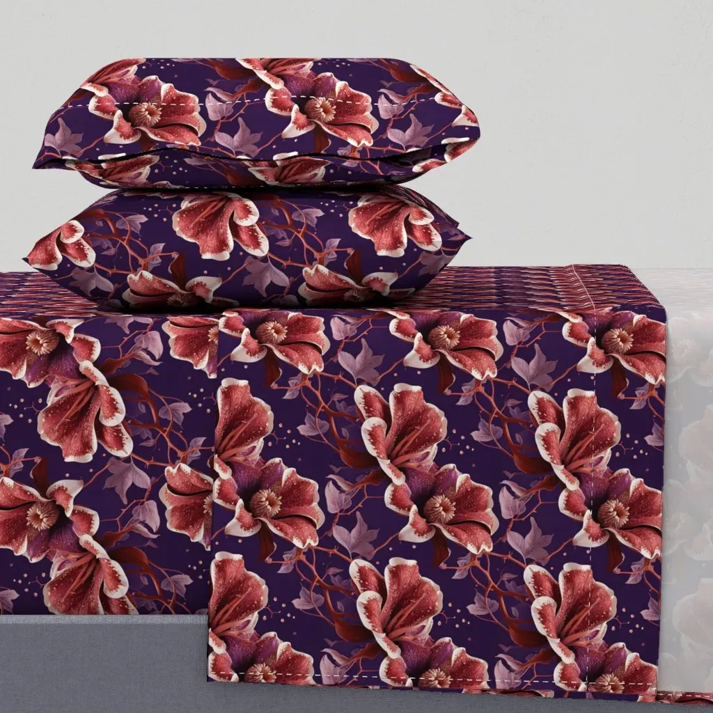 Burgundy Rose Moody Romance Cal King Sheet Set - Burgundy product