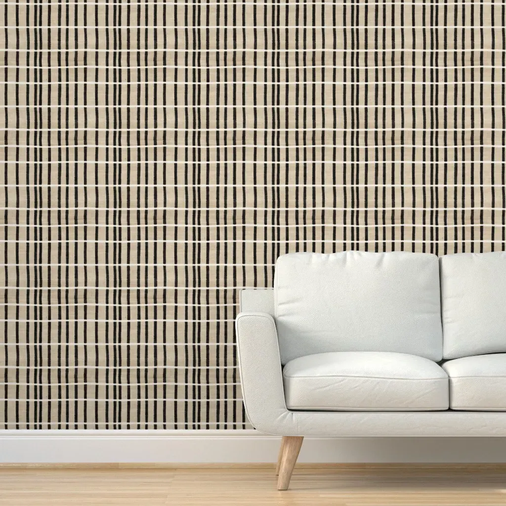 Burlap Stripe Baja Peel and Stick Wallpaper - Beige product