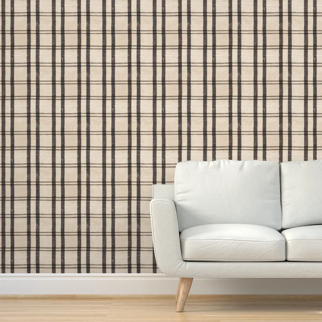 Burlap Stripe Maison Peel and Stick Wallpaper - Beige product