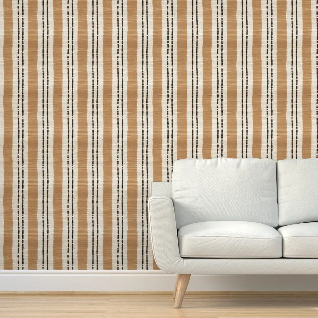 Burlap Stripe Peel and Stick Wallpaper - Beige product