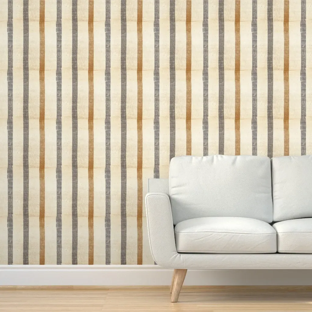 Burlap Stripe Peel and Stick Wallpaper - Off-White product