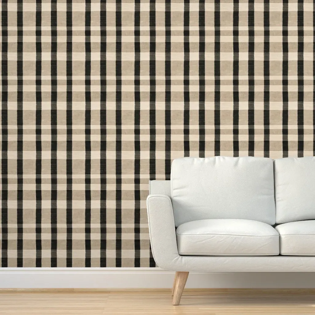 Burlap Stripe Ranch Peel and Stick Wallpaper - Beige product