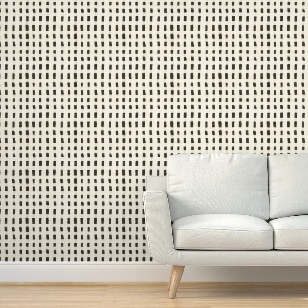 Burlap Stripe Shadow Peel and Stick Wallpaper - Black product