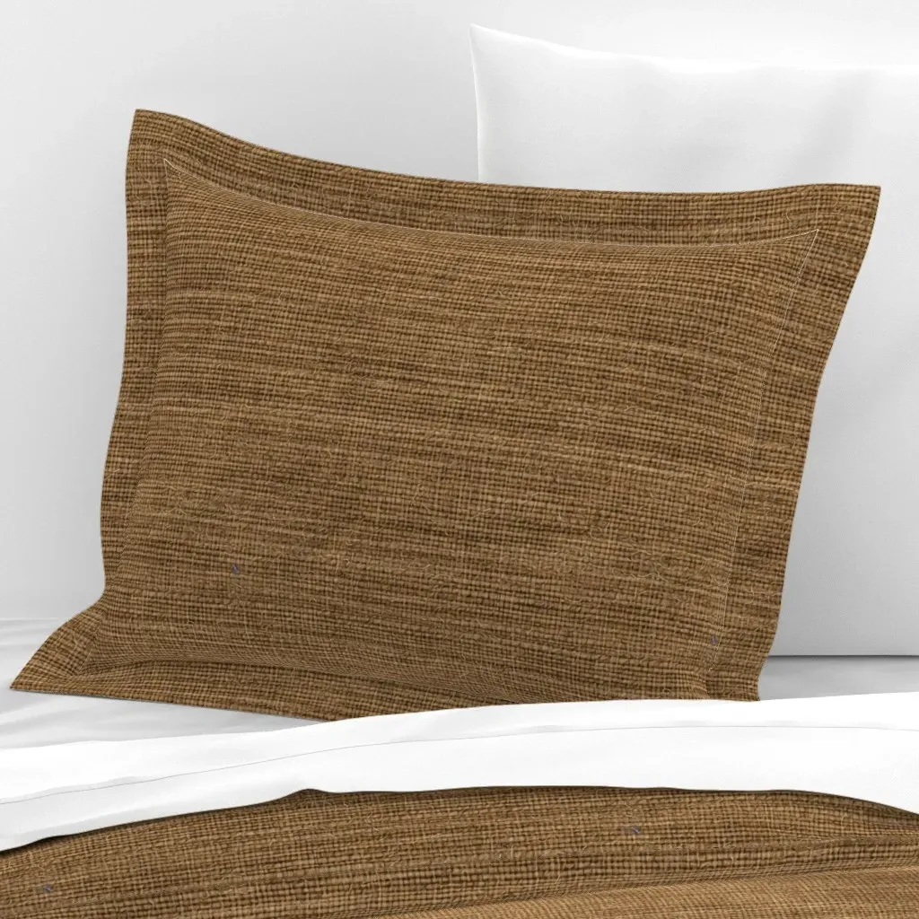 Burlap Texture No. 2 Standard Flanged Pillow Sham - Brown, Cotton Sateen product