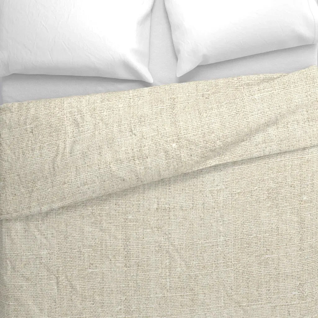 Burlap Texture Parchment Duvet Cover - Off-White alternate view