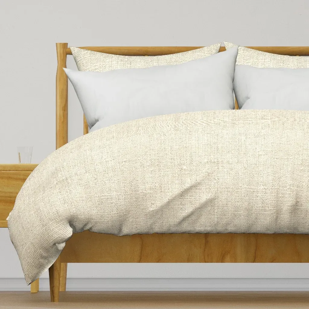 Burlap Texture Parchment Duvet Cover - Off-White product