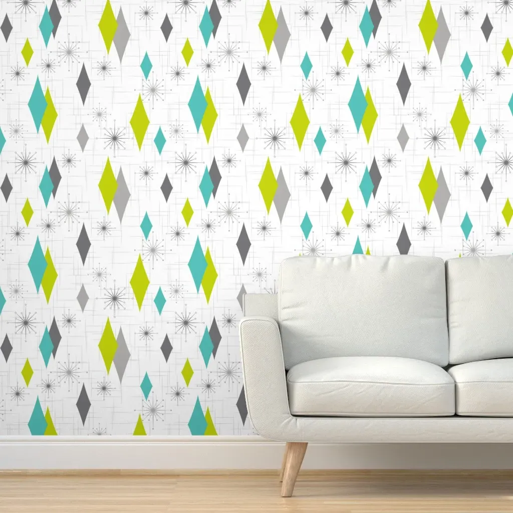 Burmond Peel and Stick Wallpaper - Green, Blue, Gray product
