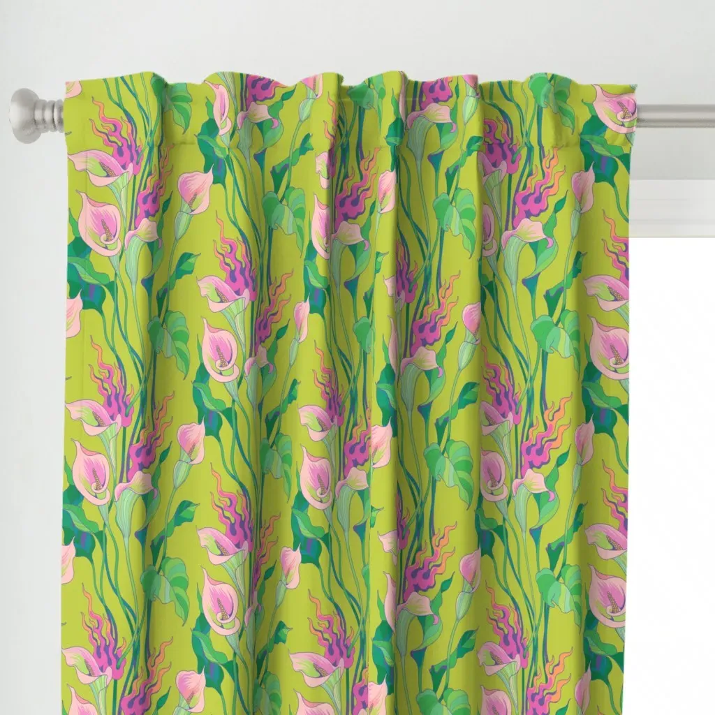 Burning Callas Curtain Panel - Pink alternate view