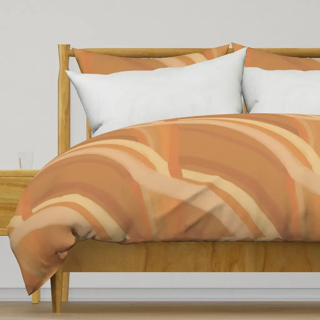 Burnished Banded Abstract Duvet Cover - Burnt Sienna product