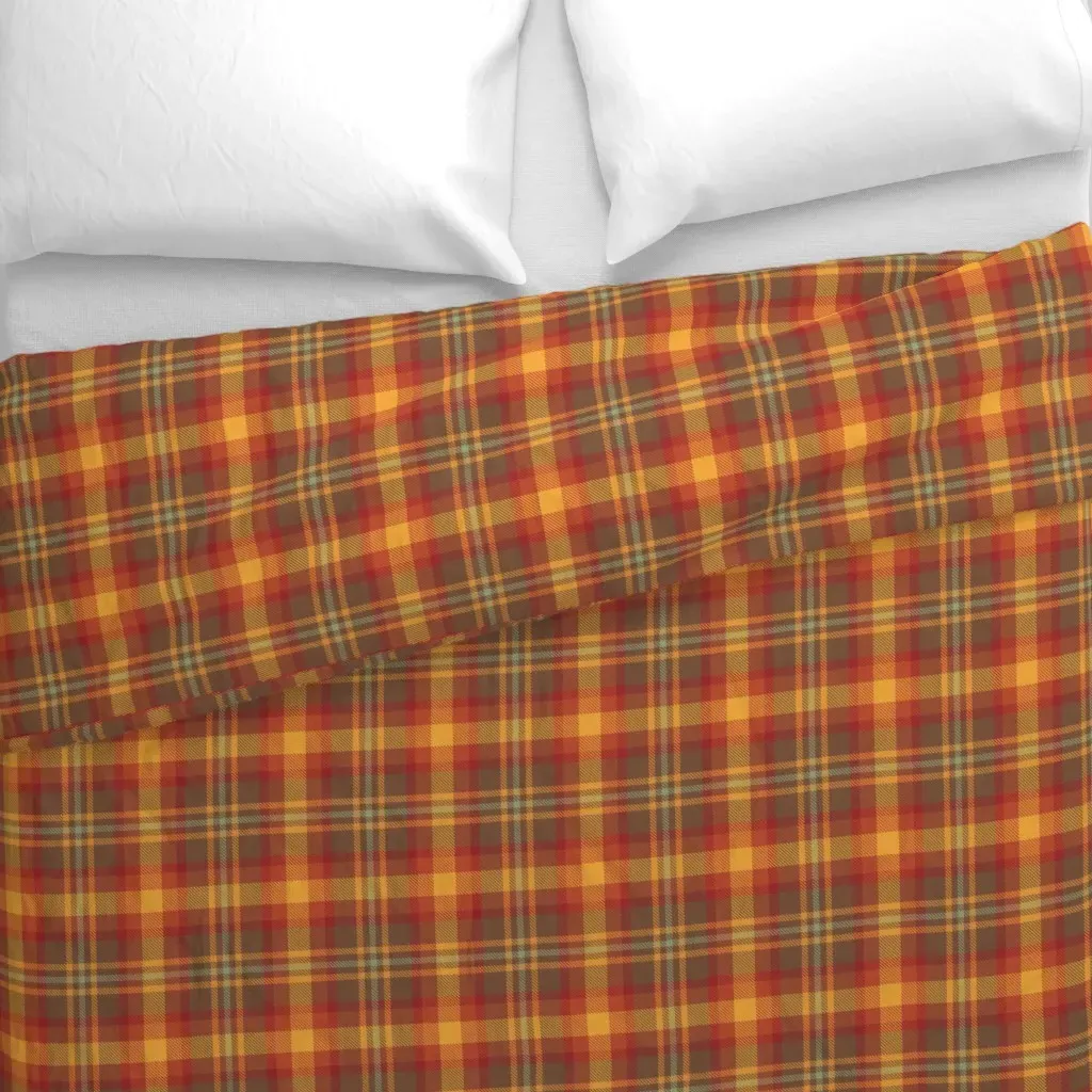 Burnt Butterscotch Plaid Duvet Cover - Orange alternate view
