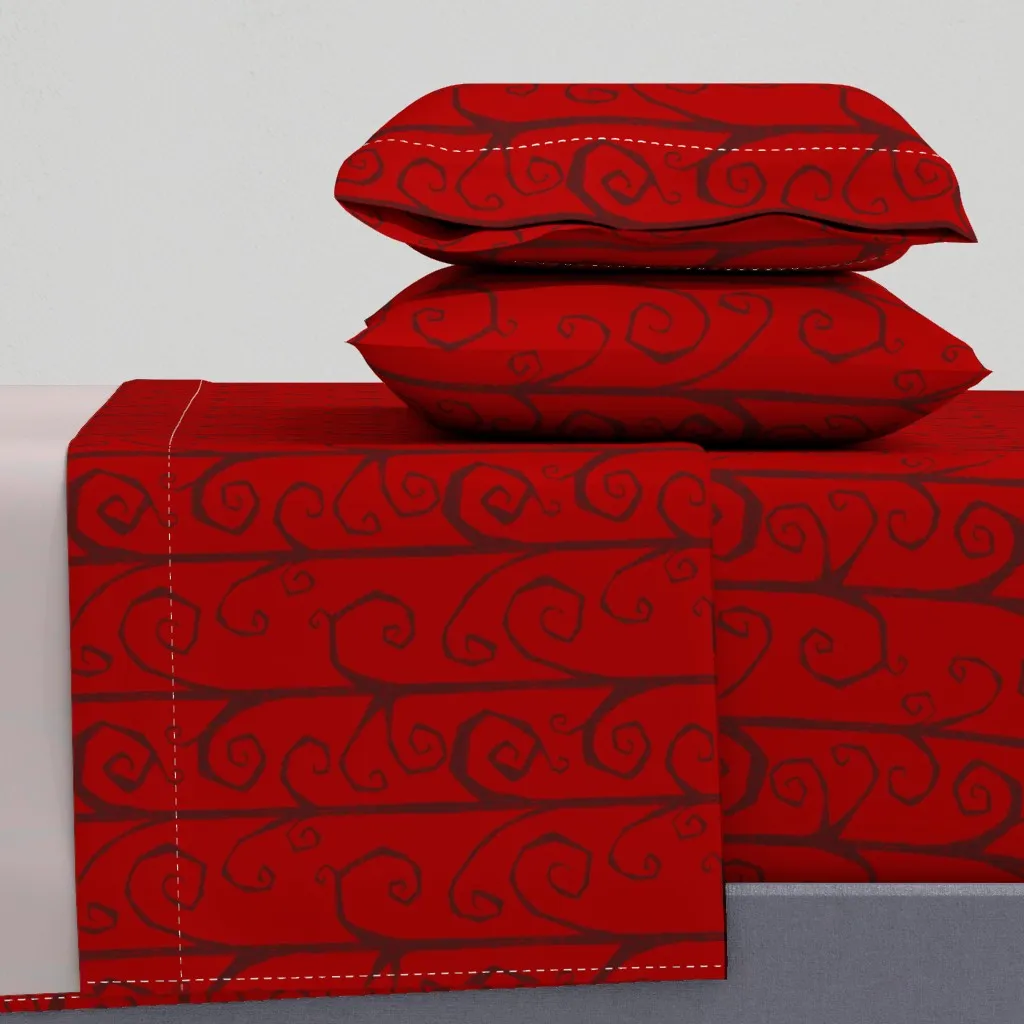 Burton Vines Light Queen Sheet Set - Crimson Red product