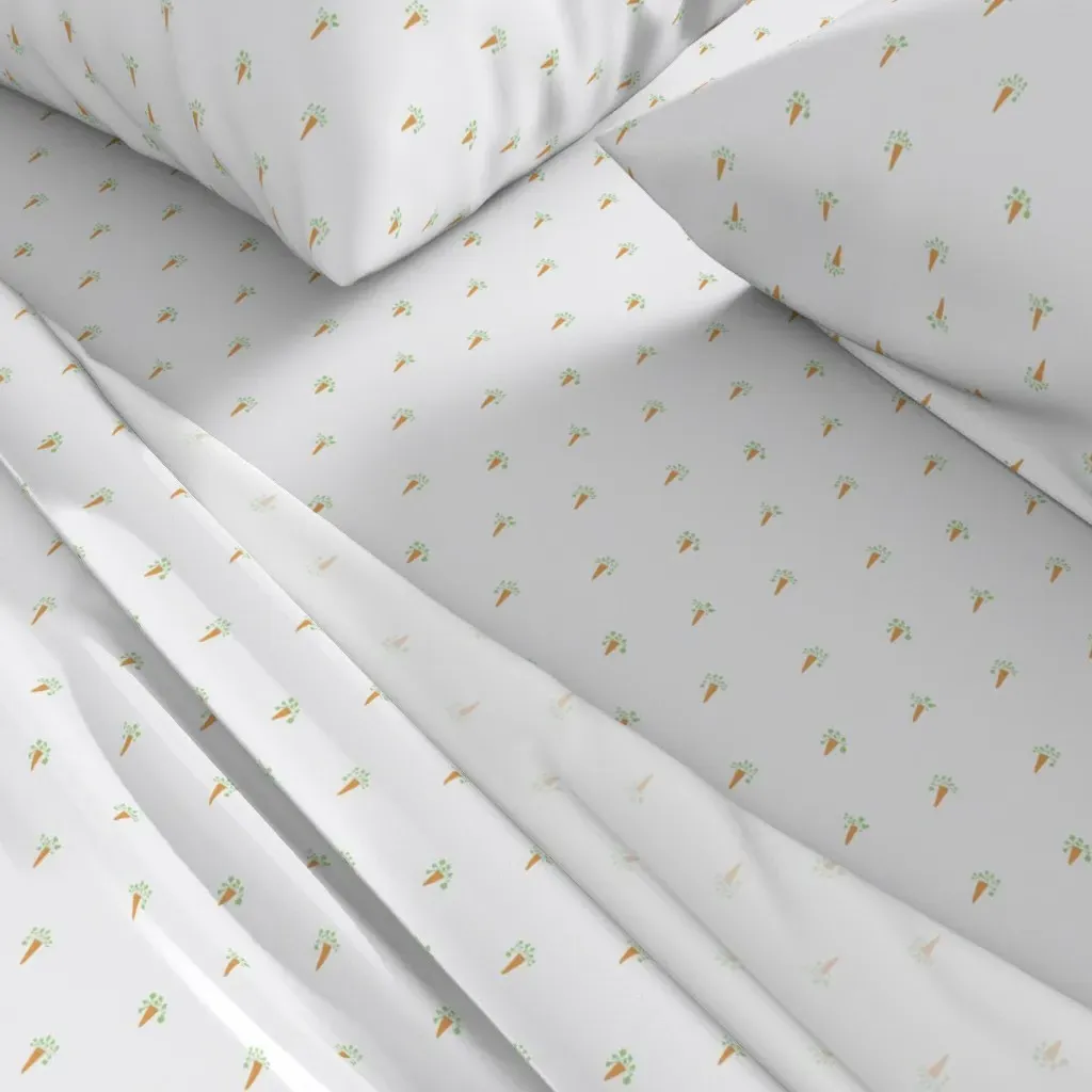 Busy Bunnies Garden Carrots Twin Sheet Set - Orange alternate view