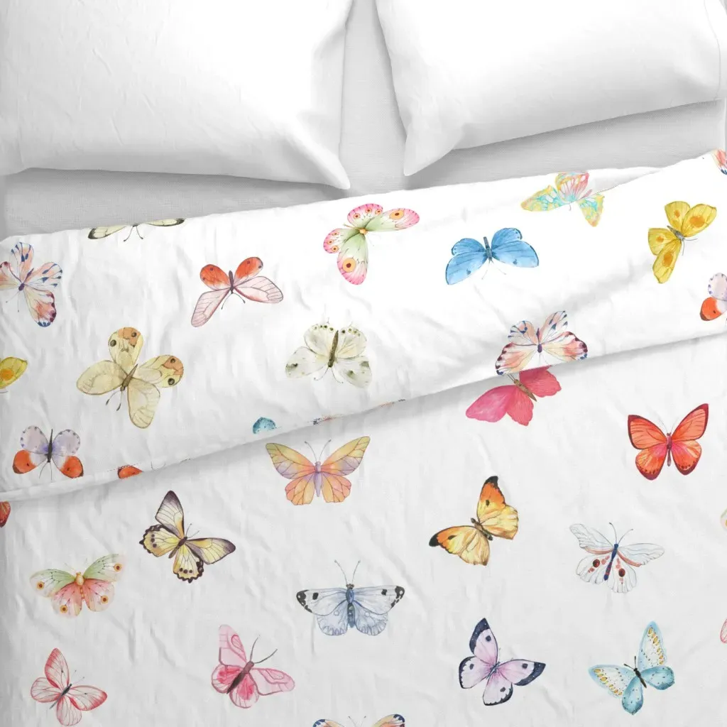 Butterflies Duvet Cover - Pastel Pink alternate view