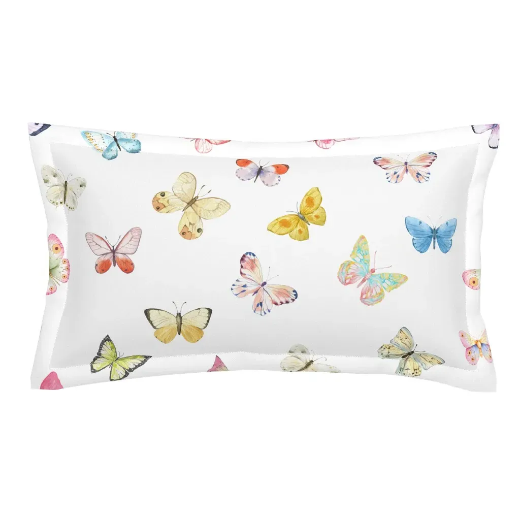 Butterflies King Pillow Sham - Pastel Pink product