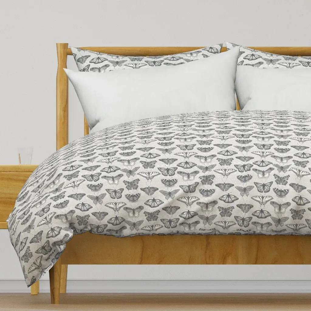 Butterflies Mono Small Duvet Cover - Gray product