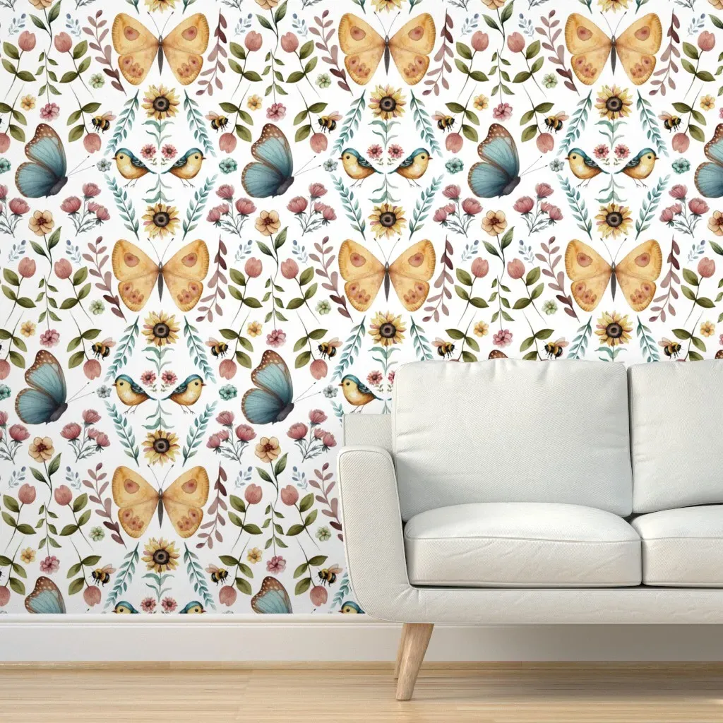 Butterfly And Bloom Peel and Stick Wallpaper - Yellow product
