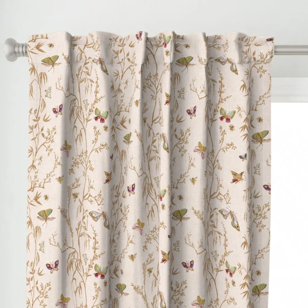 Butterfly Chinoiserie Curtain Panel - Gold alternate view