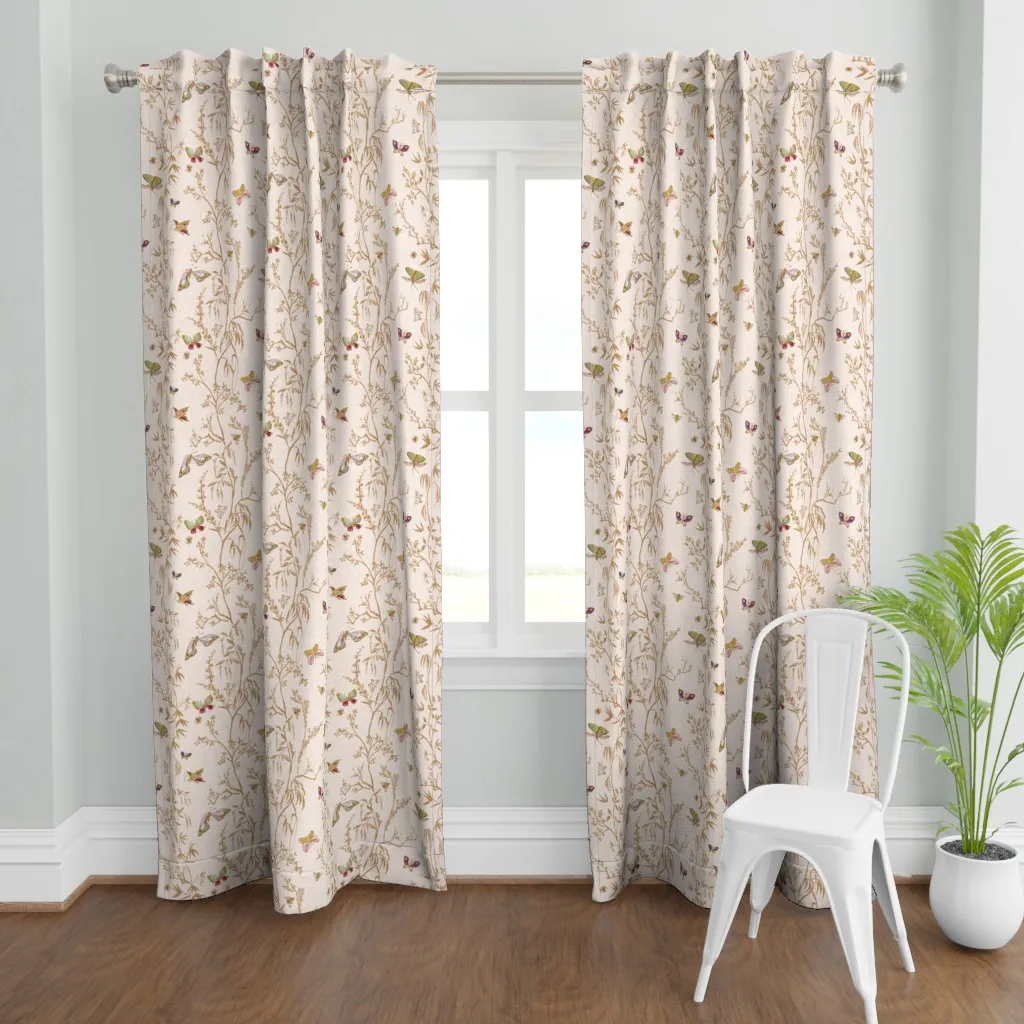 Butterfly Chinoiserie Curtain Panel - Gold product