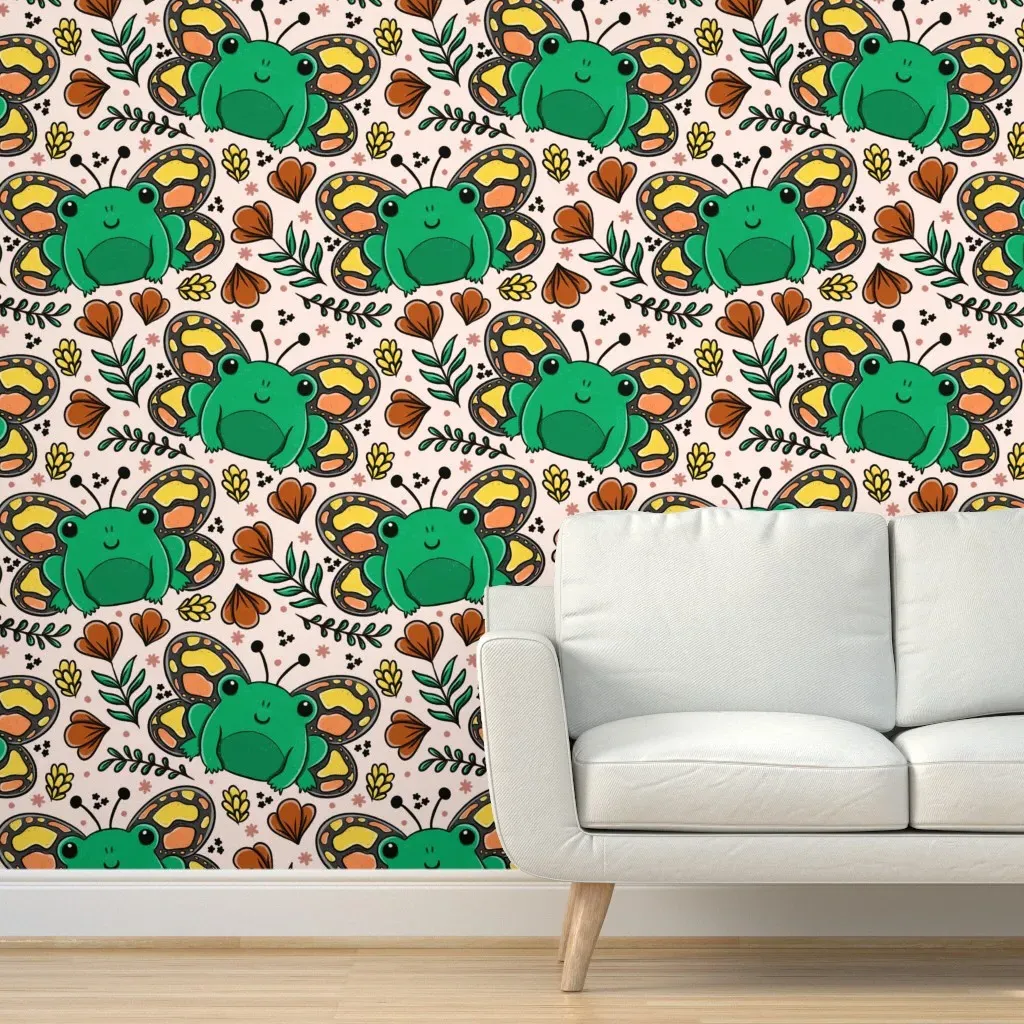 Butterfly Frog Peel and Stick Wallpaper - Green product