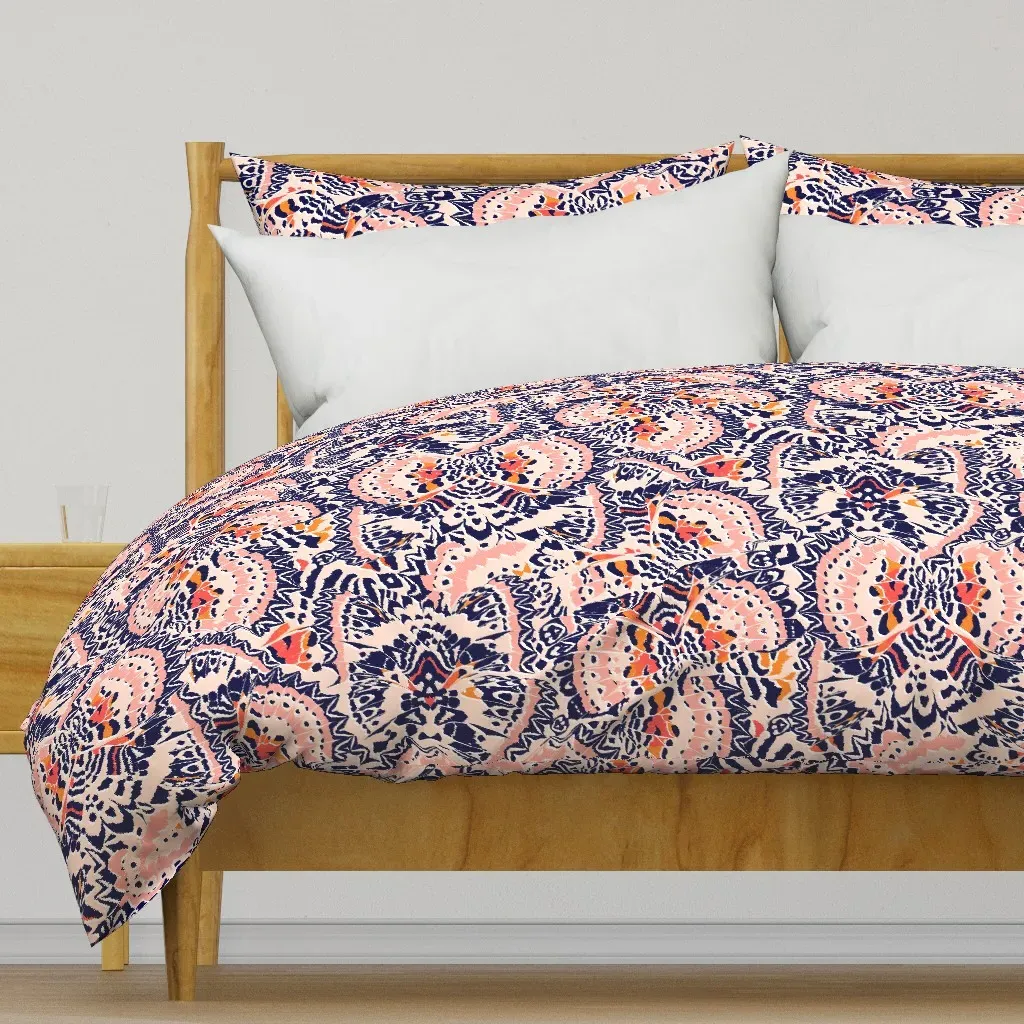 Butterfly Kaleidoscope Jumbo Duvet Cover - Navy Blue product