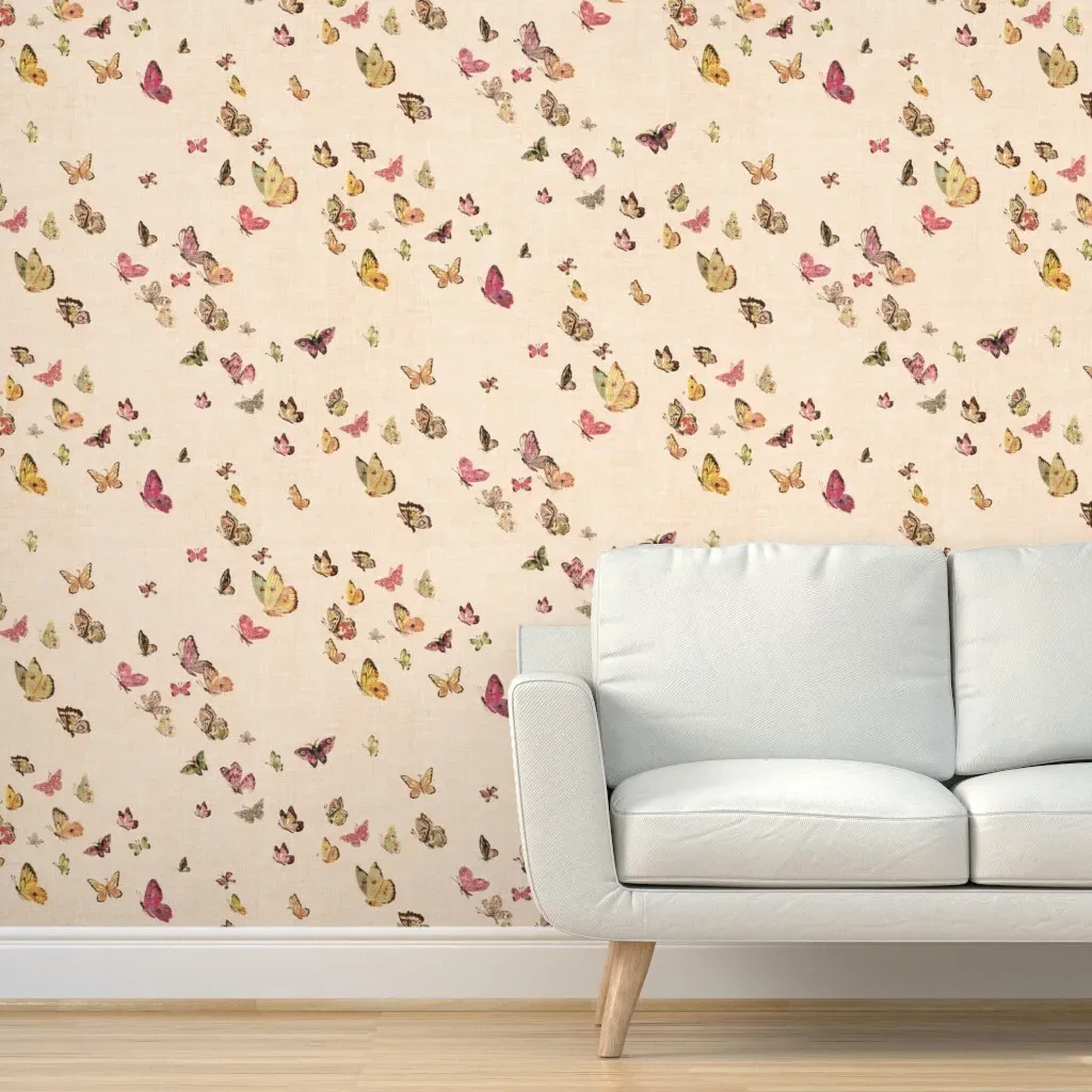 Butterfly Soiree Peel and Stick Wallpaper - Sepia product