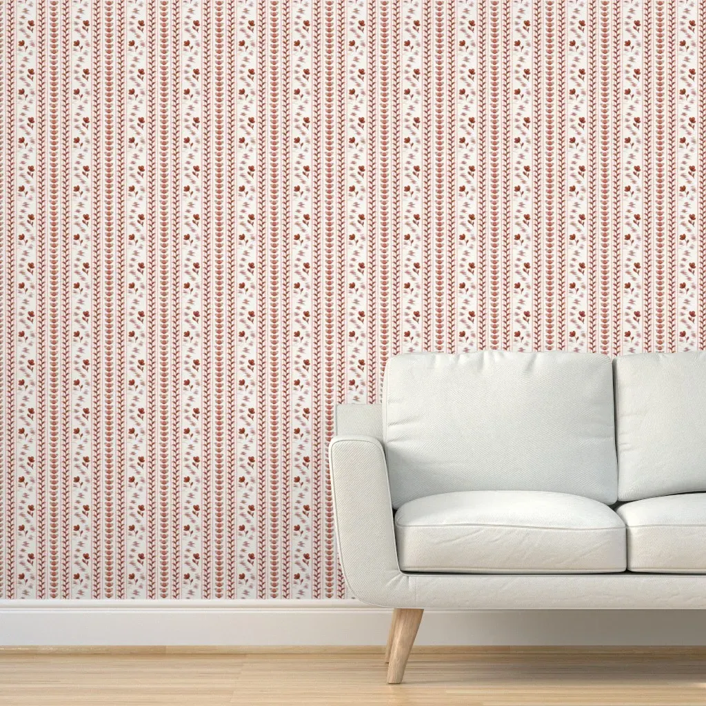Button Stripe Peel and Stick Wallpaper - Terra Cotta product
